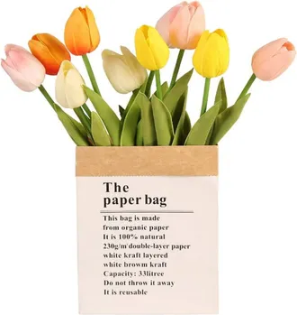 OEM Precioso Paquete De 5 Tulipanes Artificiales Multicolores De Comy, Ideales Para Decoraci&oacute;n. Los Tulipanes Artificiales Rosas Se Pueden Usar Para Mesas