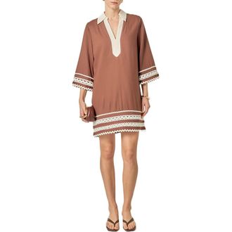 English Factory Colorblock Minidress in Brown at Nordstrom, Size X-Small