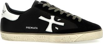 Premiata Steven Leather And Suede Sneakers