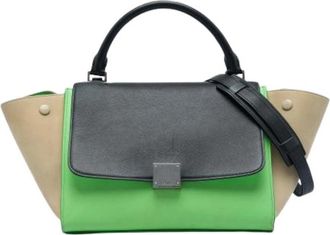 Celine Pre-owned Trapeze - Dames - Vintage Handtas - Groen - ONE Size - Leer - Vintage