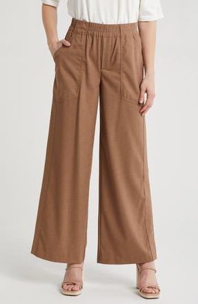 Democracy Ab Leisure Pull-On Wide Leg Pant in Toasted Coconut at Nordstrom Rack, Size X-Small