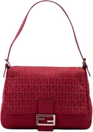 Fendi Pre-owned Shoulder Bags, female, Red, Size: ONE SIZE Pre-owned The Mamma Baguette
