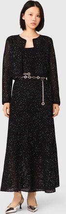Maje Rhinestone Knit Cardigan - Black - Maje