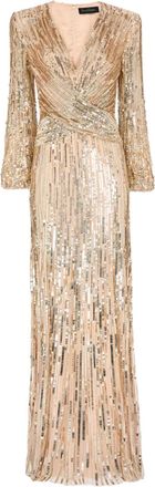 Jenny Packham Abito lungo Cosmos - Oro