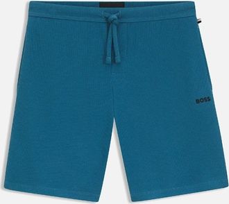 HUGO BOSS Mens Waffle Pyjama Shorts - Blue - Size: 32/30/31