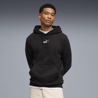 Puma Felpa con cappuccio in pile con logo Essentials N.1 da uomo, Abbigliamento, Nero, XXL
