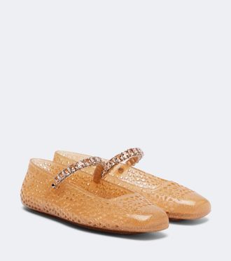 Jimmy Choo London Jelly crystal-embellished ballet flats