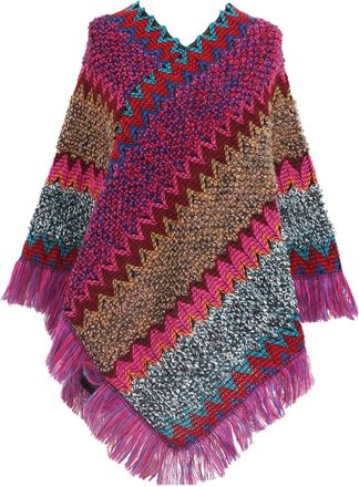 Generic Knitted Shawls and Wraps for Ladies Retro Knit Dress Christmas Ponchos Scarf Capes with Tassels Pullover Knitwear for Ladies Casual Poncho Sweater Ver