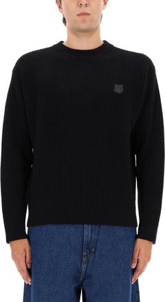 Maison Kitsuné Ribbed Knit With Fox Patch