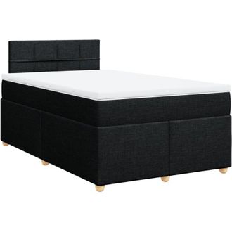 vidaXL Cama Box Spring Con Colch&oacute;n Tela Negro 120x200 Cm Vidaxl