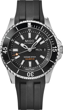 Mido Ocean Star 200 Automatic Rubber Strap Watch, 42.5mm in Black at Nordstrom