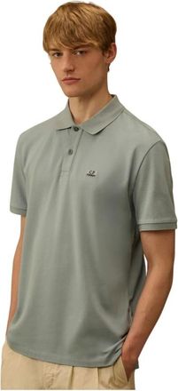 C.P. Company Stretch Piquet Twee-knoop Logo Polo - Heren - Polos - Blauw - L - Katoen - Tops