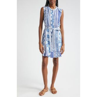 Reiss Florence Mixed Print Sleeveless Dress in Blue at Nordstrom Rack, Size 8 Us / 12 Uk