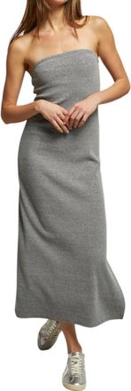 perfectwhitetee Nadine Strapless Dress In Heather Grey