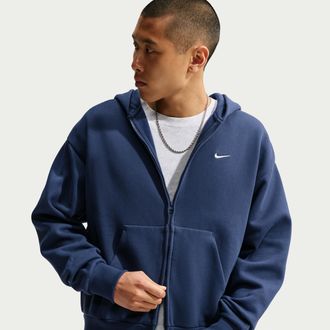 Nike Mens Solo Fleece Full-Zip Hoodie in Blue | IX1928-410