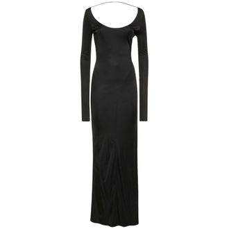 Tom Ford Kleedjes, Dames, Zwart, S, Lange aansluitende jurk