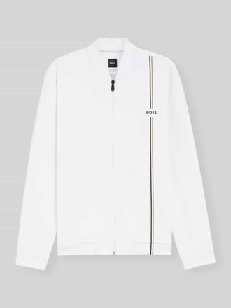 HUGO BOSS Regular Fit Trainingsjacke mit Logo-Details in Weiss, Gr&ouml;&szlig;e XXL