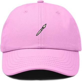 Dalix Paint Brush Dad Cap in Light Pink at Nordstrom