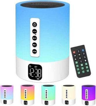 OEM Altavoz Bluetooth Con Alarma Y Lampara Nocturna, Generador De Ruido Blanco, Multifuncional Para Ni&ntilde;os, Luz De Noche, Regalo Ideal Para Adolescentes