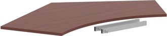 Lorell Relevance Series Curve Worksurface for 120 Workstations - Mahogany Rectangle Top - Contemporary Style - 47.25 Table Top Length x 34.13 Table Top Width
