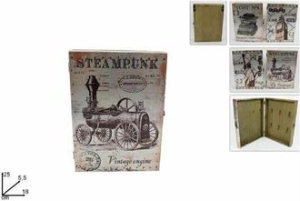 Trade Shop Trade Shop - Cassetta Portachiavi Porta Chiavi Fantasia Vintage In Legno Arredamento Casa