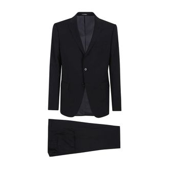Emporio Armani Single Breasted Suits, male, Blue, Size: 3XL Single-Breasted Wool Suit