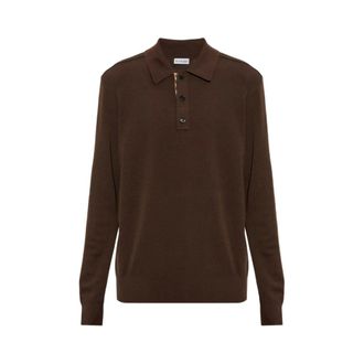 Burberry Marcus LS Polo - - Tops - Uomo - Marrone - S