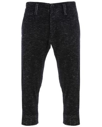 Side Slope Cropped trouser - Black