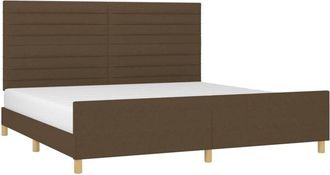 vidaXL Cama Sin Colch&oacute;n Tela Marr&oacute;n Oscuro 200x200 Cm Vidaxl