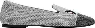 Vivaia Round-Toe Embroidered Loafers in Oyster Rich Grey - Moo Cat at Nordstrom, Size 8.5
