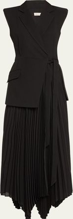 SIMKHAI Helena Combo Blazer Sleeveless Midi Dress