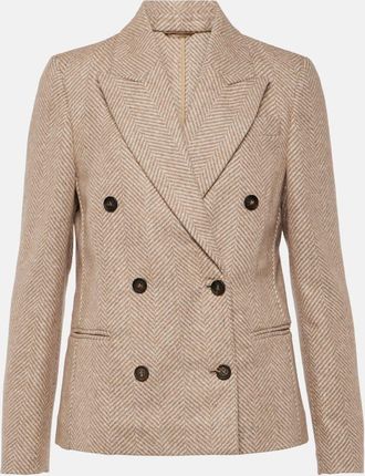 Brunello Cucinelli Chevron wool-blend blazer