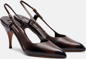 Miu Miu Leather slingback pumps