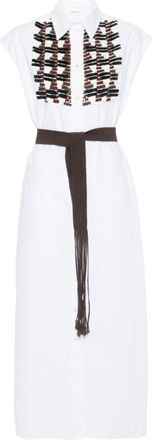 P.A.R.O.S.H. sequin-embellished sleeveless shirt dress - women - Silk/PVC/Cotton - M - White