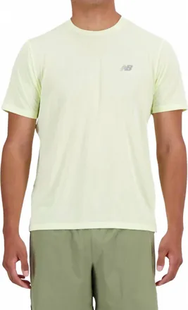 New Balance Athletics T-Shirt In Lime Light Heather