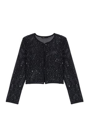 Maje Rhinestone knit cardigan in Black at Nordstrom, Size X-Small