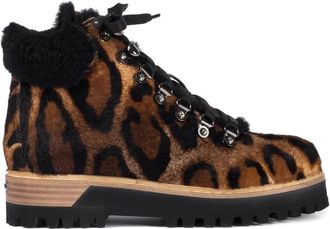 Le Silla St. Moritz wandellaarzen met luipaardprint - Bruin