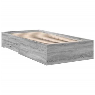 Berkfield Home Modern Bed Frame with Drawers without Mattress Grey Sonoma 90x200 cm
