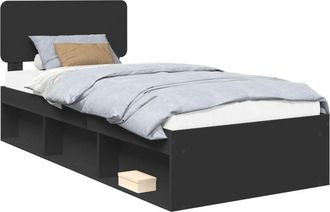 vidaXL Estructura De Cama Negro 100 X 200 Cm Madera De Pino Macizo Vidaxl