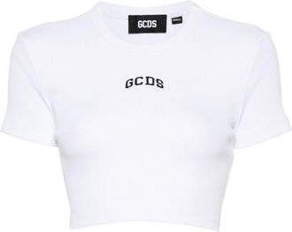 GCDS Lounge Logo crop top - women - Cotton/Elastane - L - White