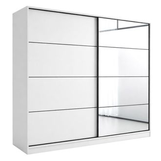Dmora Armario De 2 Puertas Torello, Dormitorio 5 Estantes, Perchero, 2 Puertas, 180x190h Cm Blanco