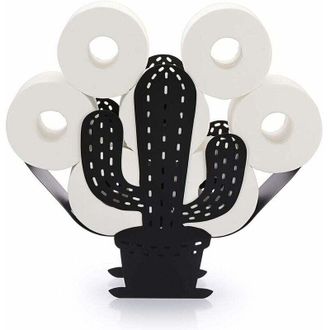 OEM Portarrollos De Papel Higi&eacute;nico Met&aacute;lico Con Forma De Cactus - Soporte Para 8 Rollos De Papel Higi&eacute;nico, Dise&ntilde;o Decorativo Para El Ba&ntilde;o (negro)