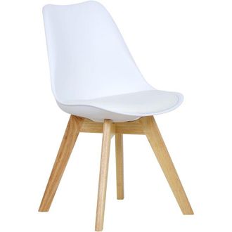 Woltu 1x Sillas De Comedor Dining Chairs Silla Tower Madera Silla De Escritorio Asiento Acolchado En Cuero Sint&eacute;tico Y Polipropileno Silla De Cocina Silla C