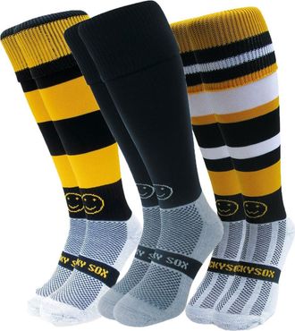 Wackysox Busy Bee 3 Pair Saver Packs Knee Length Sports Socks - For all sports inc. Riding, Hockey, Rugby, Running