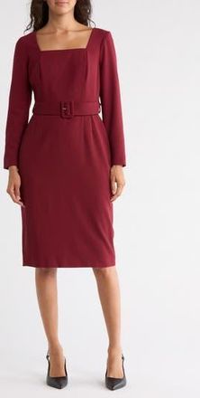 L.k. Bennett Carrington Long Sleeve Dress in Red-Burgundy at Nordstrom Rack, Size 10 Us / 14 Uk