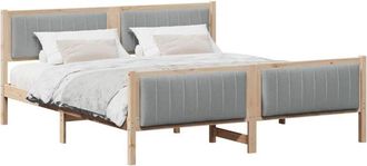 vidaXL Estructura De Cama Marr&oacute;n Y Gris Claro 180 X 200 Cm Vidaxl