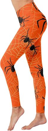 Generic High Waisted Leggings for Women, Soft Elastic Opaque Halloween Bat Print Tummy Control Yoga Pants Leggings,Plus Size Workout Gym Yoga Stretchy Pants F
