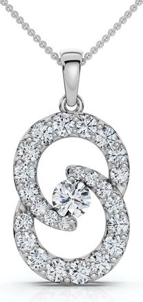 Pompeii3 1Ct T. W. Circled By Love Diamond Pendant White Gold Womens Necklace Lab Grown