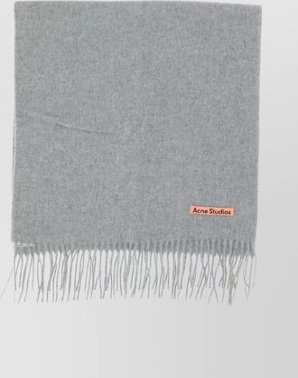 Acne Studios wool knitted fringed scarf