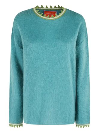 La DoubleJ scalloped-trimmed sweater - women - Fabric - M - Blue